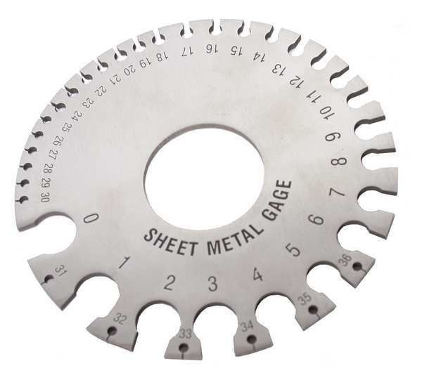 Sheet Metal Thickness Gauge, 0 to 36