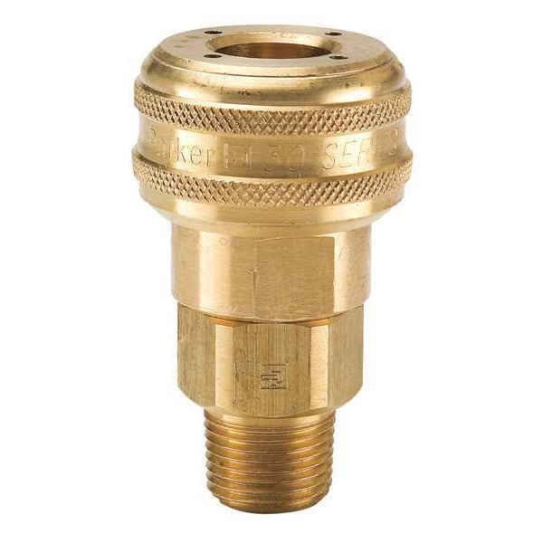 Coupler Body, Brass, MNPT, 3/8 In. Pipe