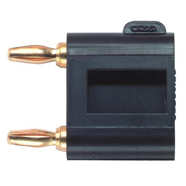 Mini Shorted Double Banana Plug, Black