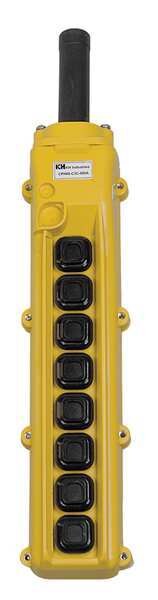 Pendant Station, 8, Push Button, NO, Yellow