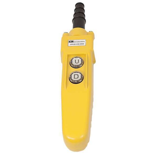 Pendant Station, 2, Push Button, NO, Yellow