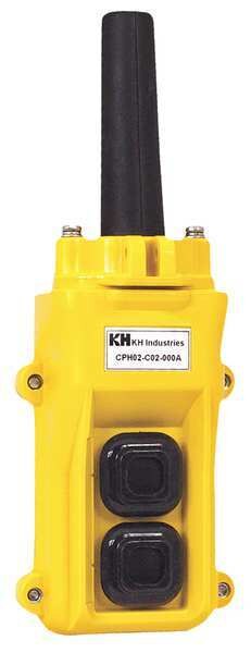 Pendant Station, 2, Push Button, NO, Yellow