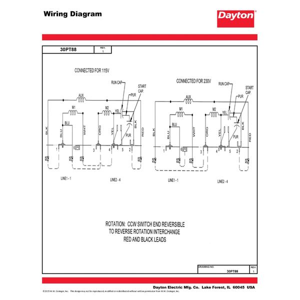 Capacitor-Start/Run General Purpose Motor, 1 1/2 HP, 115/230V AC Voltage, 56 Frame
