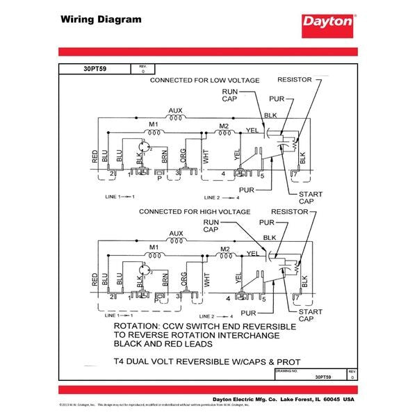 Capacitor-Start/Run General Purpose Motor, 1/3 HP, 115/230V AC Voltage, 56 Frame