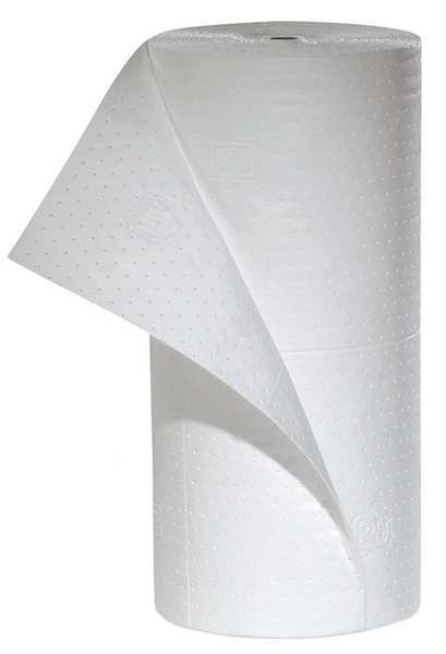 Sorbents, 32 gal/pk, 32 gal/pad, Oil Absorbed, White, Polypropylene