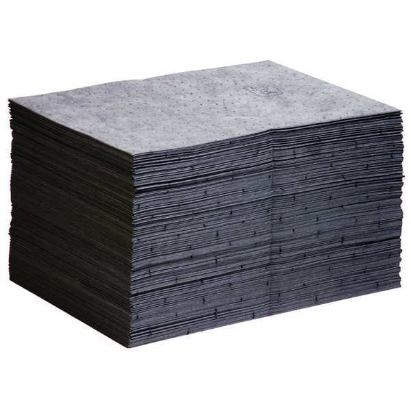 Sorbents, 22 gal/pk, 14 oz/pad, Universal Absorbed, Gray, Polypropylene, 200 PK