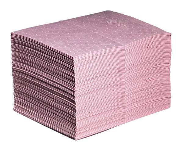 Sorbents, 22 gal. Universal Absorbed, Pink, Polypropylene, 100 PK
