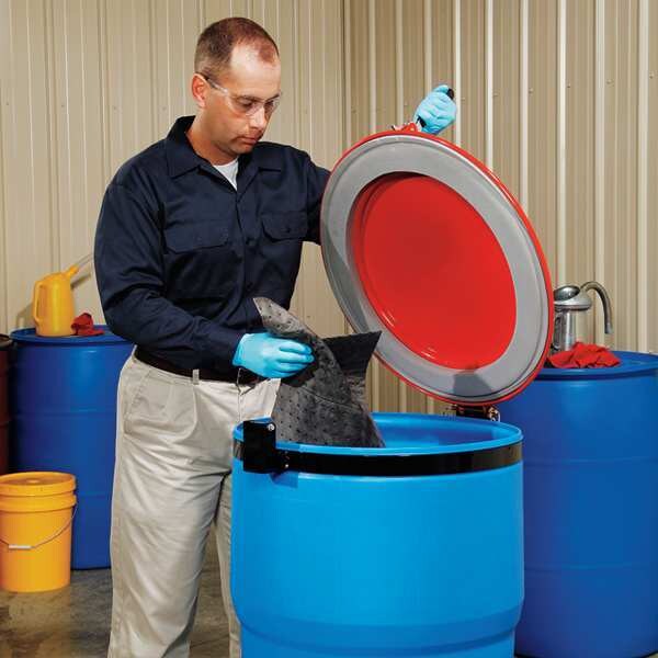 Latching Lid for Poly Drum, Yellow
