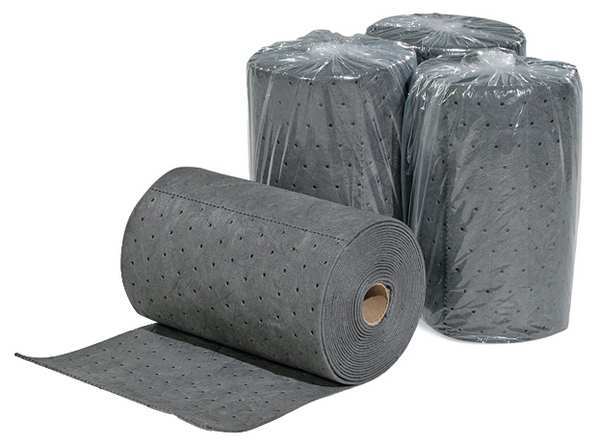 Sorbents, 7 gal/pk, 1.75 gal/pad, Universal Absorbed, Gray, Polypropylene, 4 PK