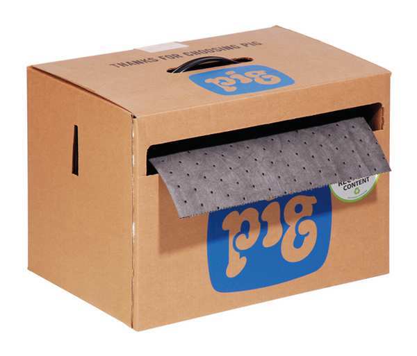 Sorbents, 9.8 gal. Universal Absorbed, Gray, Polypropylene