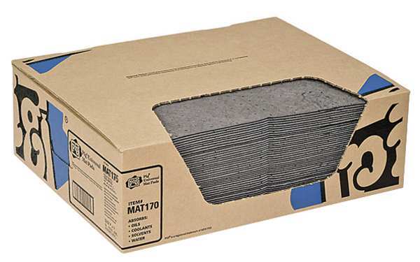 Sorbents, 11 gal. Universal Absorbed, Gray, Polypropylene, 50 PK
