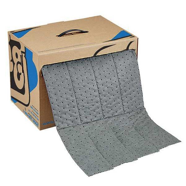 Sorbents, 7 gal/pk, 7.8 gal/pad, Universal Absorbed, Gray, Polypropylene
