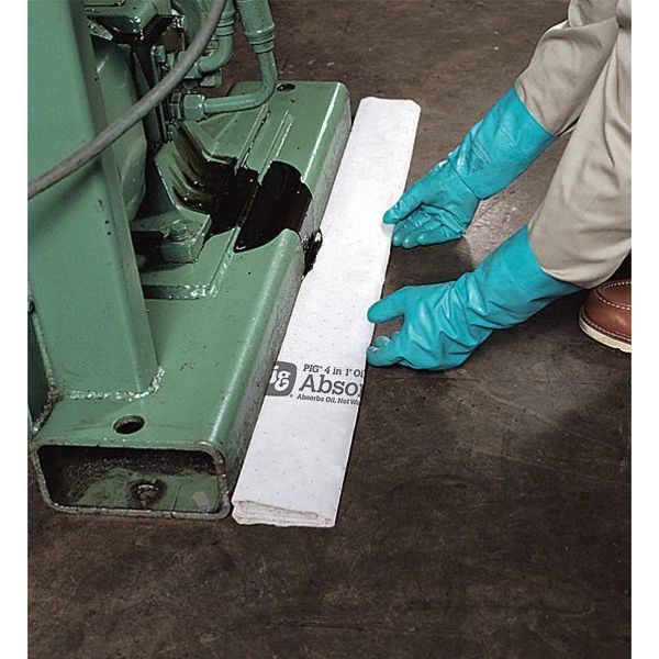 Sorbents, 9 gal/pk, 9.2 gal/pad, Oil Absorbed, White, Polypropylene