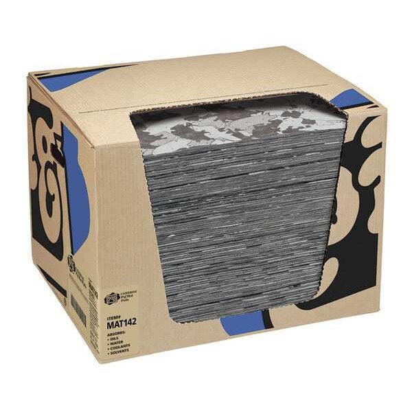 Sorbents, 26 gal/pk, 33 oz/pad, Universal Absorbed, Gray, Polypropylene, 100 PK
