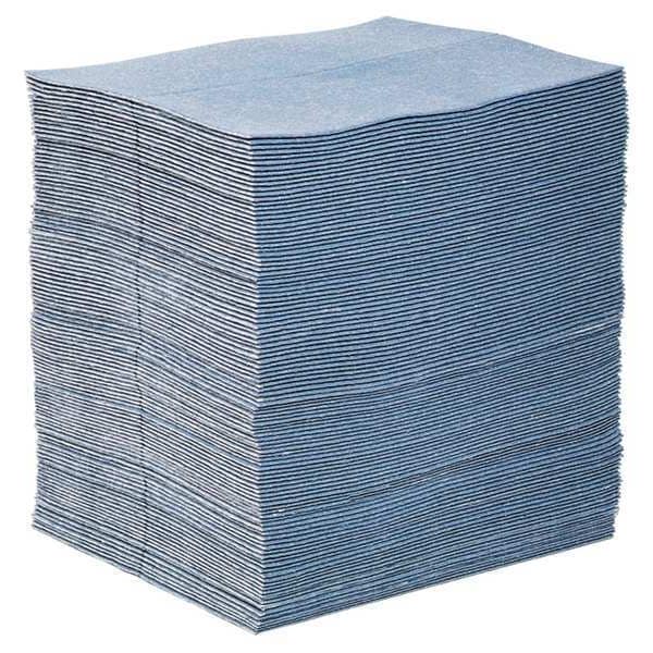 Sorbents, 24 gal/pk, 30 oz/pad, Universal Absorbed, Blue, Fibers, 100 PK
