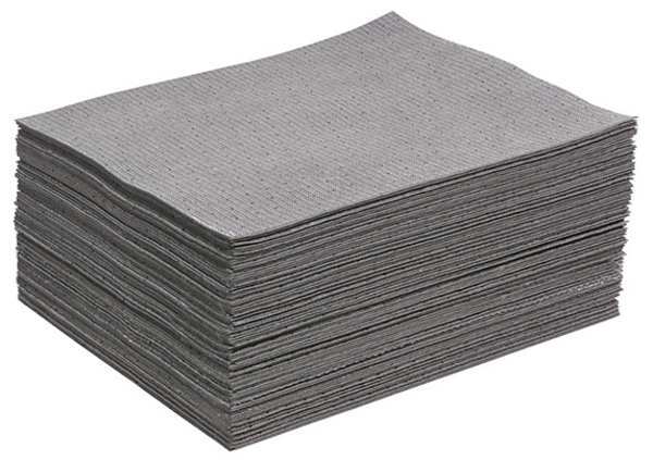 Sorbents, 12.6 gal. Universal Absorbed, Gray, Polyester, Polypropylene, 100 PK