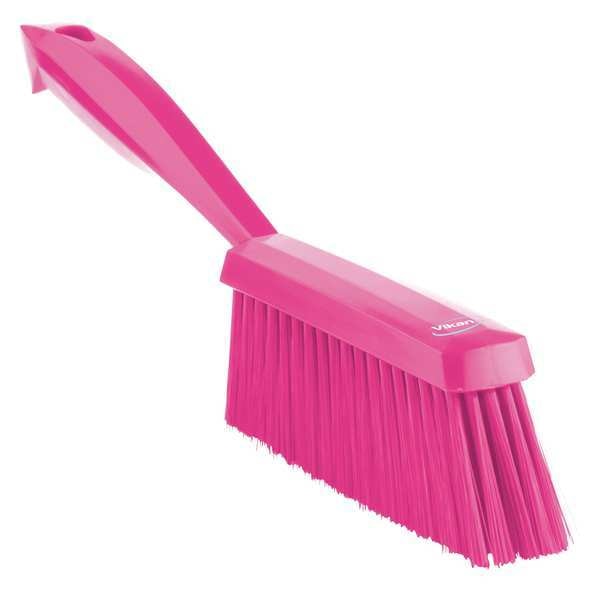 1 19/32 in W Bench Brush, Soft, 6 3/4 in L Handle, 7 in L Brush, Pink, Plastic, 13 in L Overall