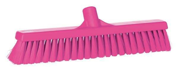 16 in Sweep Face Broom Head, Medium, Synthetic, Pink