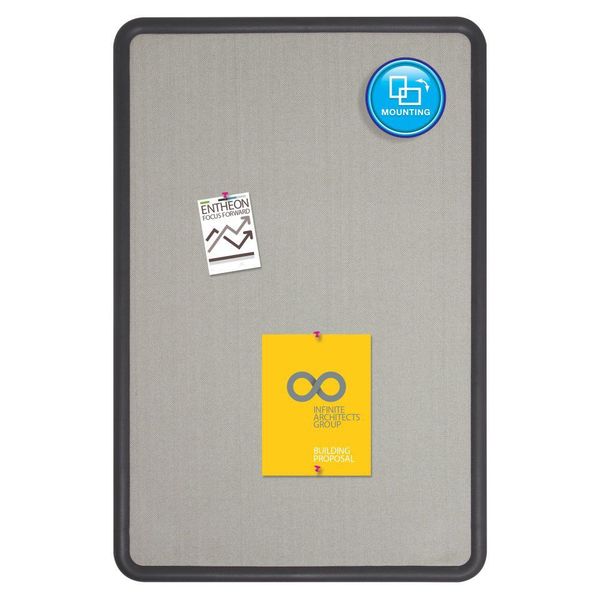 Fabric Bulletin Board 2 x 3 ft., Gray