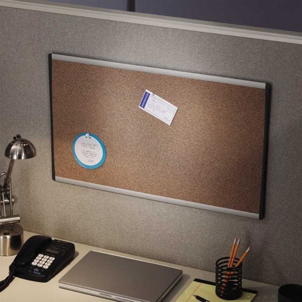 Cubicle Bulletin Board, Silver Frame
