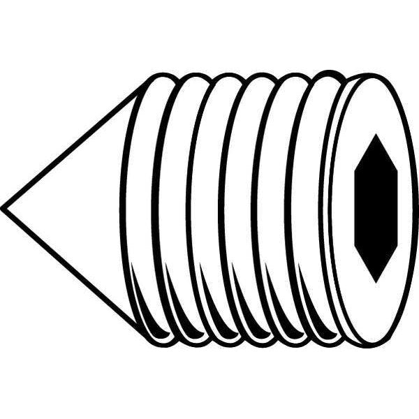 Socket Set Screw, Cone, 10-32x1/4, PK100