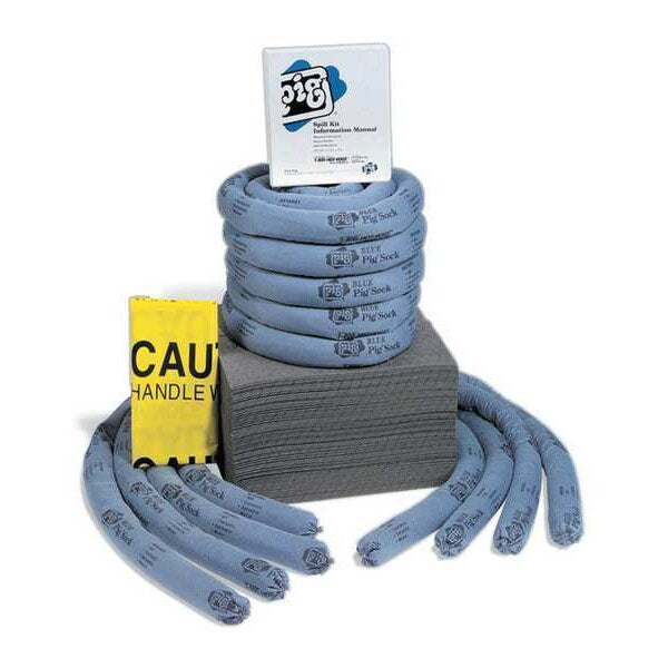 Spill Kit Refill, Universal, Blue/Gray