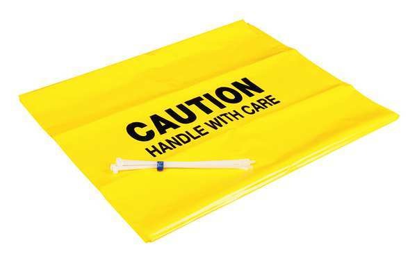 PIG Trash Can Liner, Yellow, Polyethylene, PK5