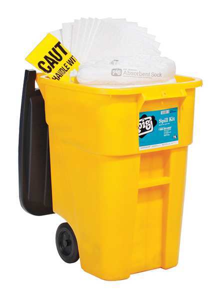 Spill Kit, Oil-Based Liquids, Blk/Ylw