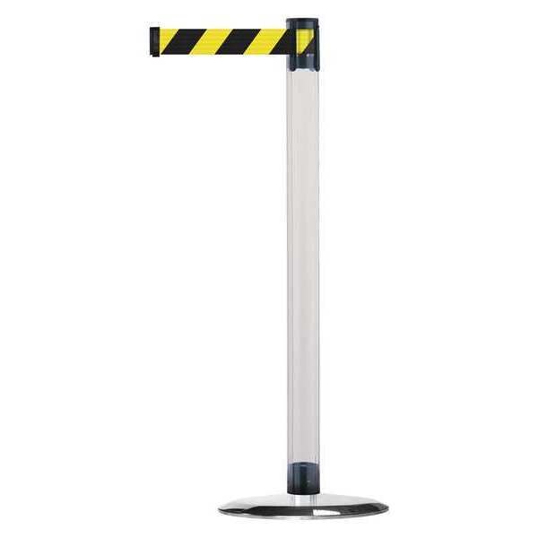 Barrier Post with Belt, Metal, 13 ft. L
