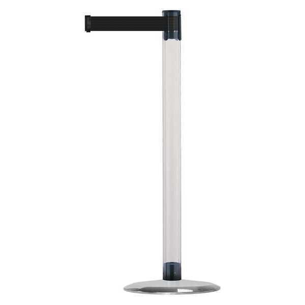 Barrier Post with Belt, Metal, 7-1/2 ft. L