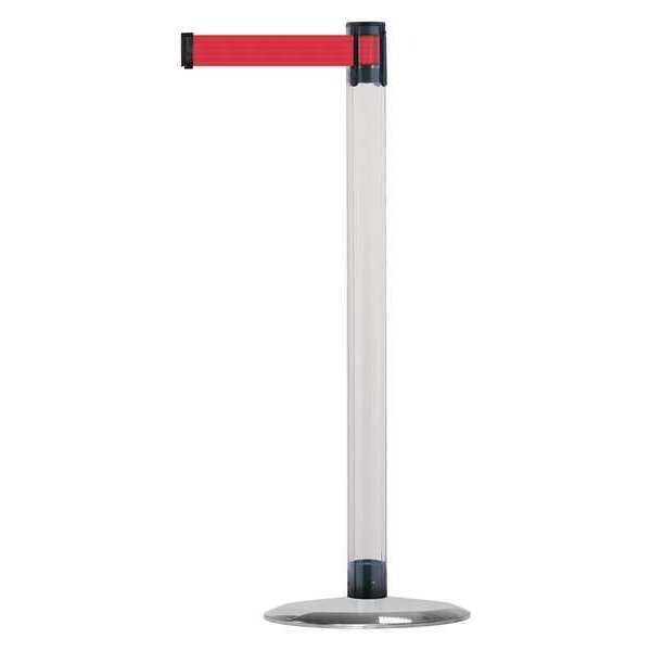 Barrier Post with Belt, Metal, 7-1/2 ft. L