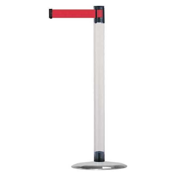 Barrier Post with Belt, Metal, 13 ft. L