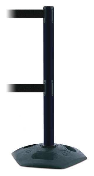 Barrier Post with Belt, 7-1/2 ft. L, Black