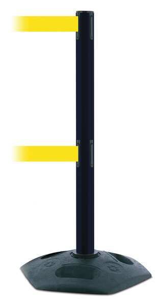 Barrier Post w/ Belt, 7-1/2 ft. L, Yellow