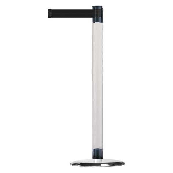Barrier Post with Belt, Metal, 7-1/2 ft. L