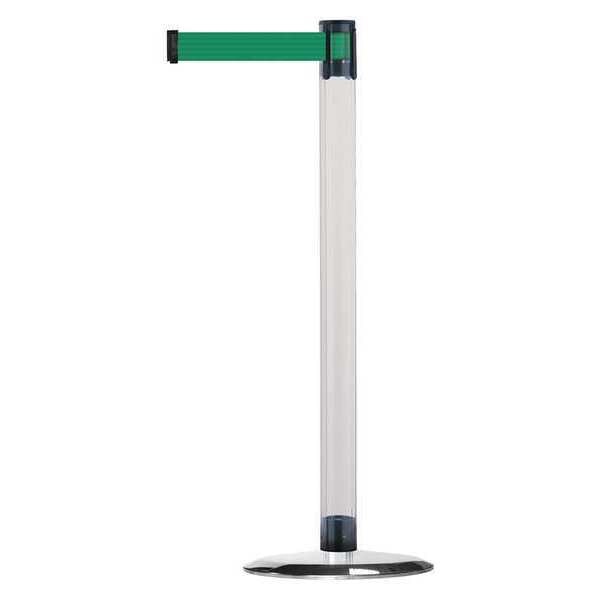 Barrier Post with Belt, Metal, 7-1/2 ft. L