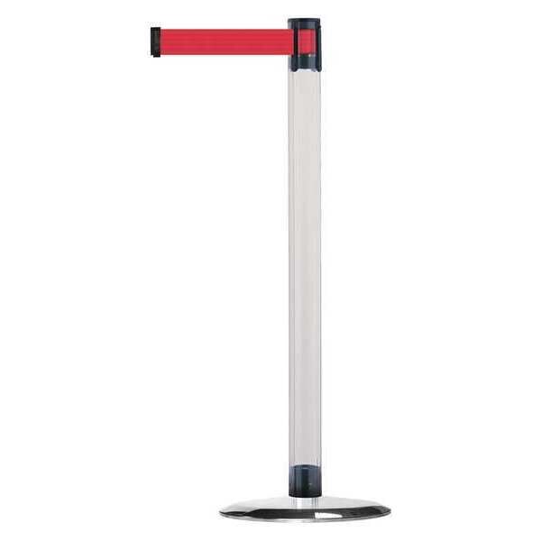 Barrier Post with Belt, Metal, 13 ft. L