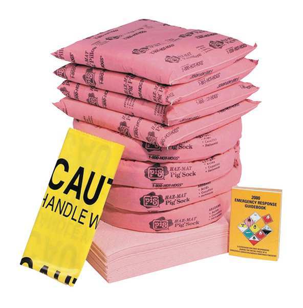 Spill Kit Refill, Chem/Hazmat, Pink
