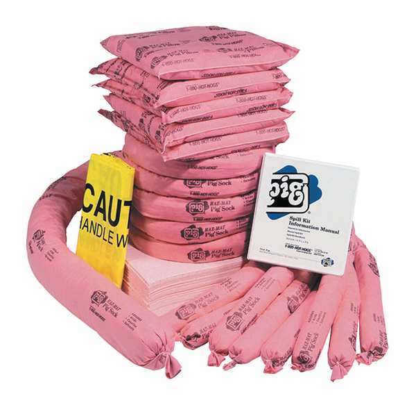 PIG Spill Kit Refill, Chem/Hazmat, Pink