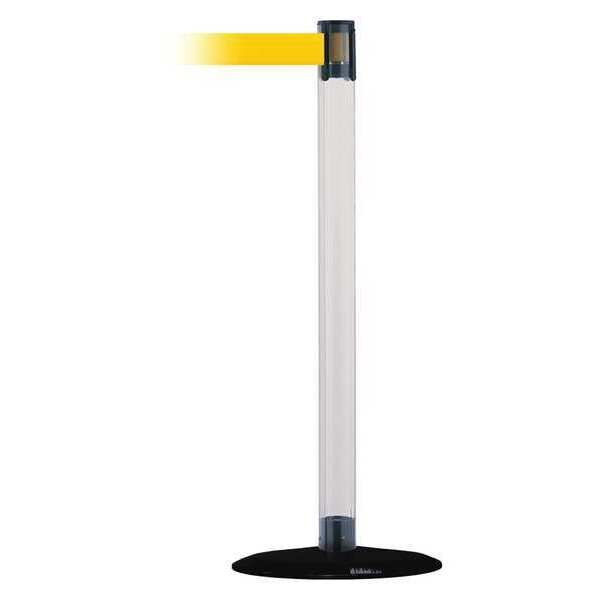 Barrier Post with Belt, 13 ft. L, Yellow