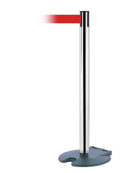 Barrier Post w/ Belt, Wheeled, 7-1/2 ft. L