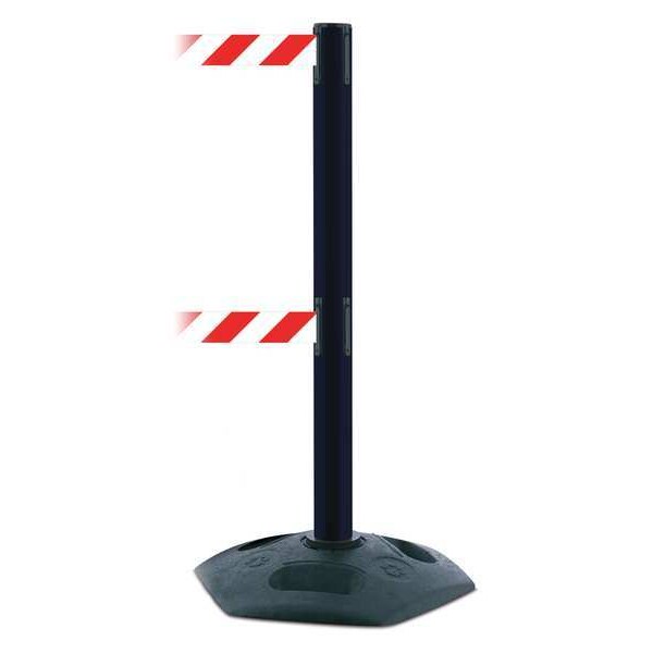 Barrier Post with Belt, Red/White Striped
