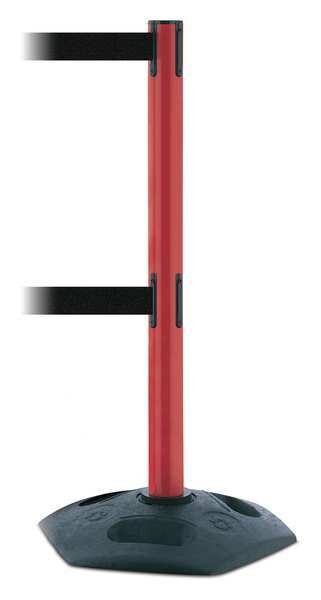 Barrier Post with Belt, 7-1/2 ft. L, Black