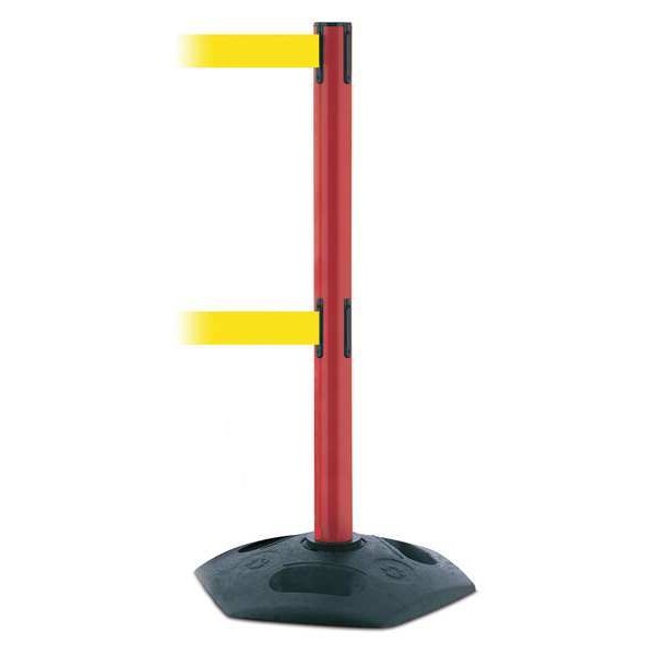 Barrier Post w/ Belt, 7-1/2 ft. L, Yellow