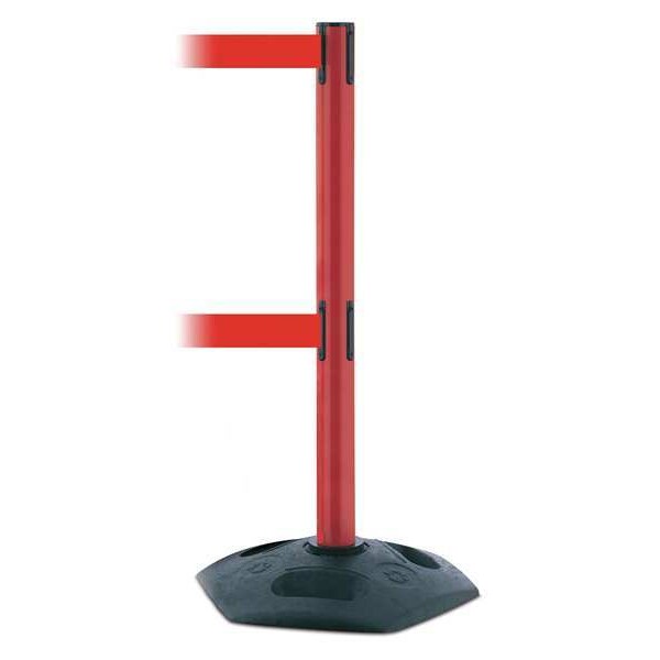 Barrier Post with Belt, 7-1/2 ft. L, Red