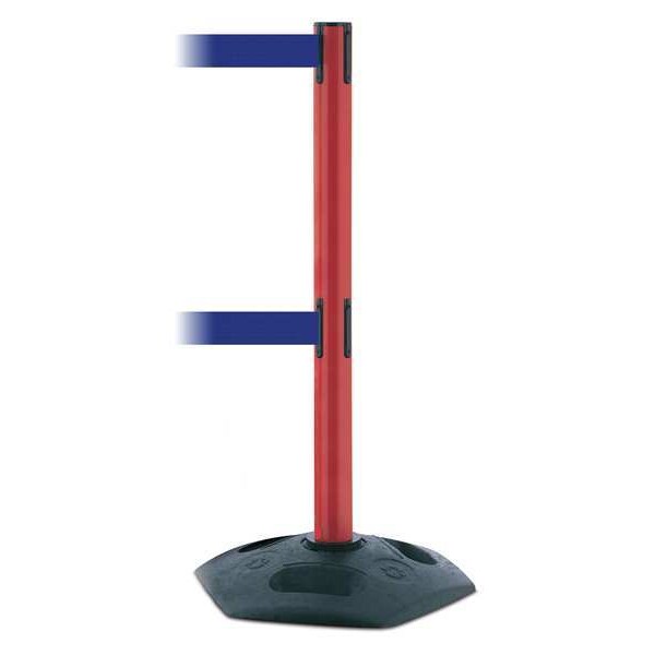 Barrier Post with Belt, 7-1/2 ft. L, Blue