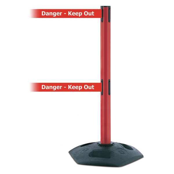 Barrier Post with Belt, Heavy Duty Rubber