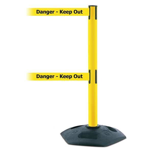 Barrier Post with Belt, Yellow