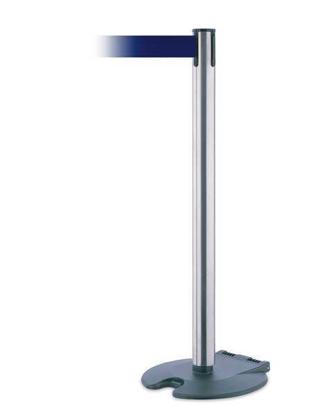 Barrier Post w/ Belt, Wheeled, 7-1/2 ft. L
