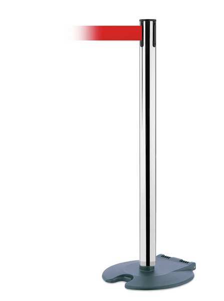 Barrier Post with Belt, Wheeled, 13 ft. L